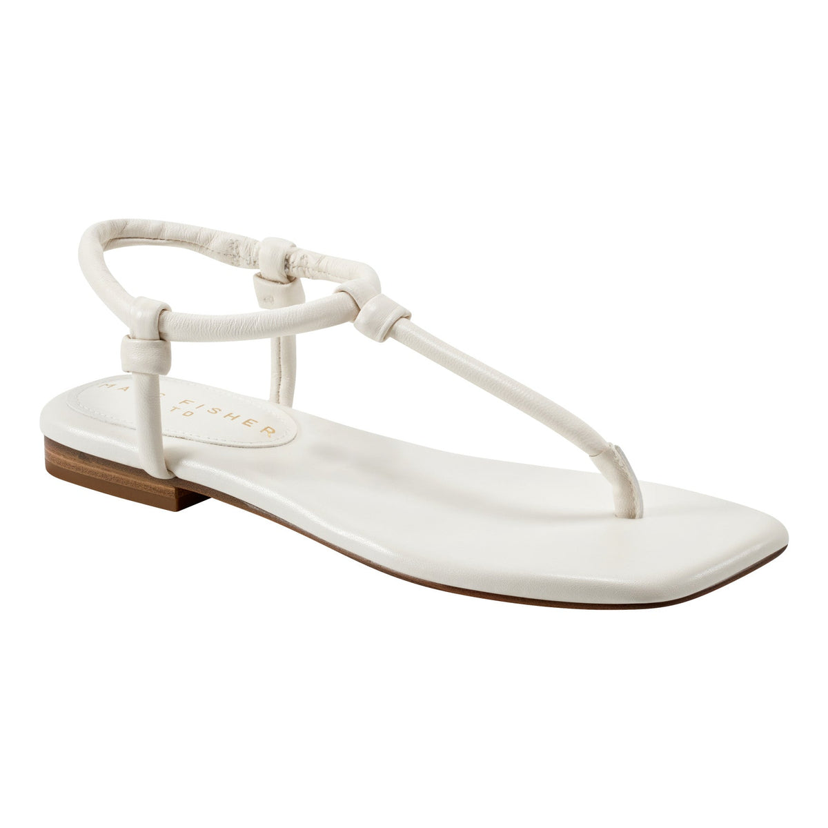 Maycee Thong Flat Leather Sandal - Chic Cream Leather | Marc Fisher