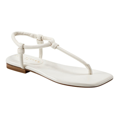 Maycee Thong Flat Leather Sandal - Chic Cream Leather | Marc Fisher