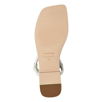 Maycee Thong Flat Leather Sandal - Chic Cream Leather | Marc Fisher