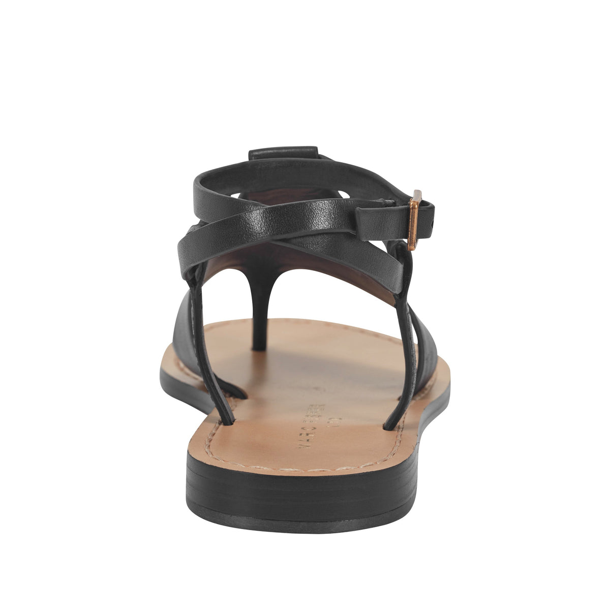 Lille Thong Flat Leather Sandal - Black Leather | Marc Fisher