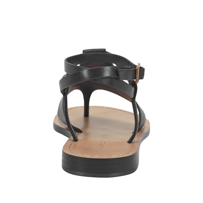 Lille Thong Flat Leather Sandal - Black Leather | Marc Fisher