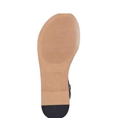 Lille Thong Flat Leather Sandal - Black Leather | Marc Fisher