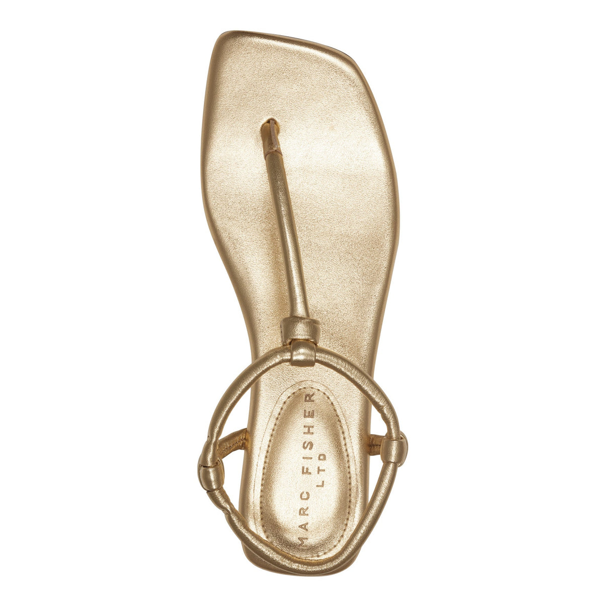 Maycee Thong Flat Leather Sandal - Gold Leather | Marc Fisher