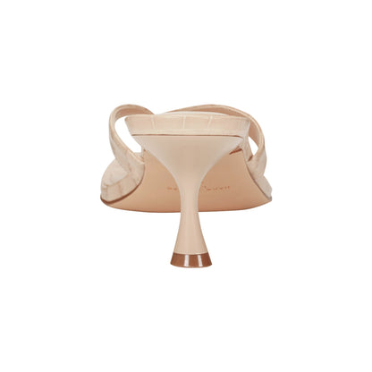 Amelea Leather Thong Sandal - Embossed Natural Croco Leather | Marc Fisher