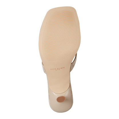 Amelea Leather Thong Sandal - Embossed Natural Croco Leather | Marc Fisher