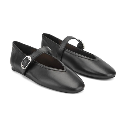 Godea Mary Jane Ballet Flat - Black Leather | Marc Fisher