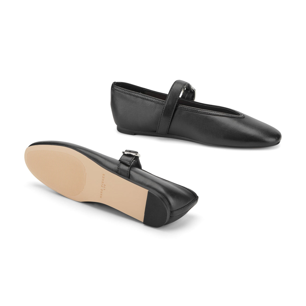 Godea Mary Jane Ballet Flat - Black Leather | Marc Fisher