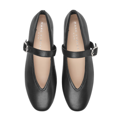 Godea Mary Jane Ballet Flat - Black Leather | Marc Fisher