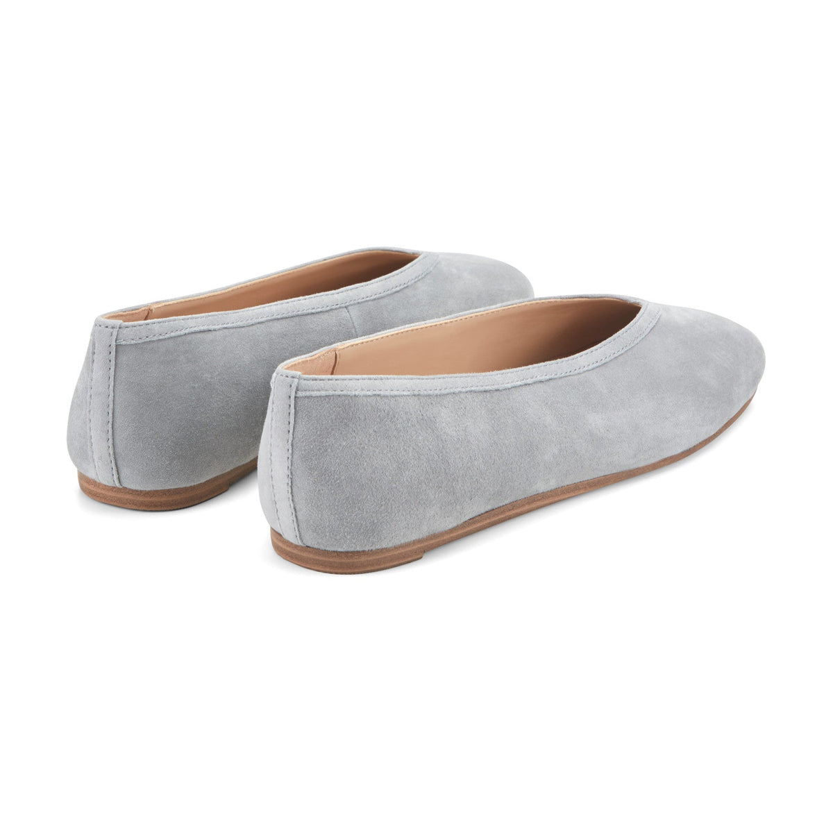 Gradi Leather Ballet Flat - Light Grey Suede | Marc Fisher