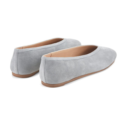 Gradi Leather Ballet Flat - Light Grey Suede | Marc Fisher
