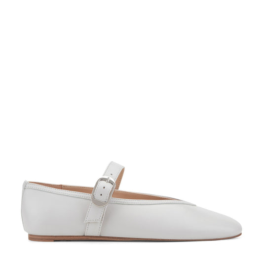 Godea Mary Jane Ballet Flat - White Leather | Marc Fisher
