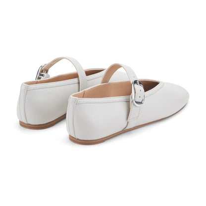 Godea Mary Jane Ballet Flat - White Leather | Marc Fisher