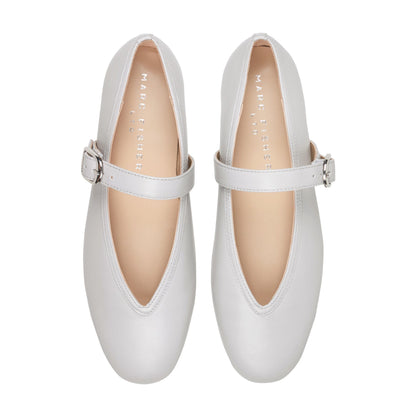 Godea Mary Jane Ballet Flat - White Leather | Marc Fisher