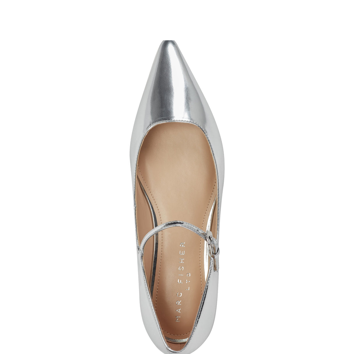 Trella Leather Mary Jane Flat - Silver Metallic | Marc Fisher