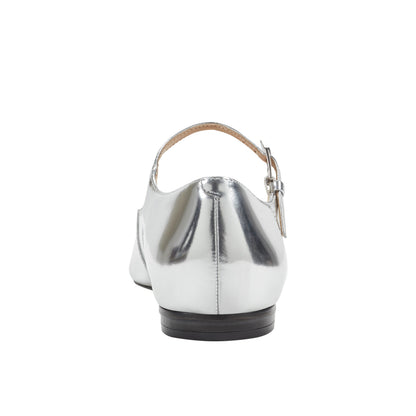 Trella Leather Mary Jane Flat - Silver Metallic | Marc Fisher