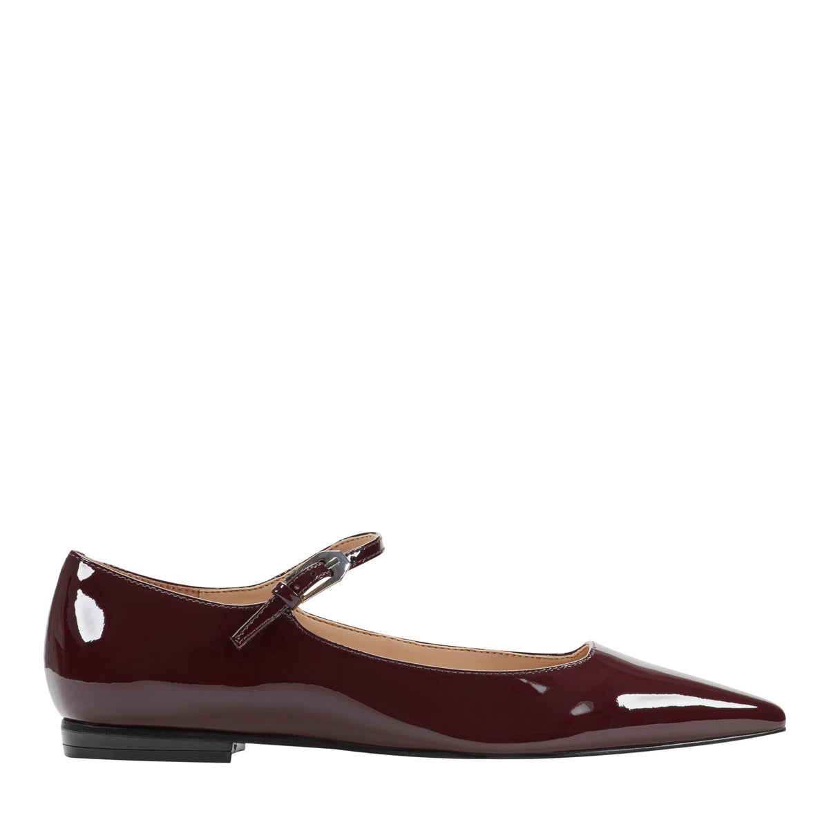 Trella Leather Mary Jane Flat - Dark Red Patent Leather | Marc Fisher