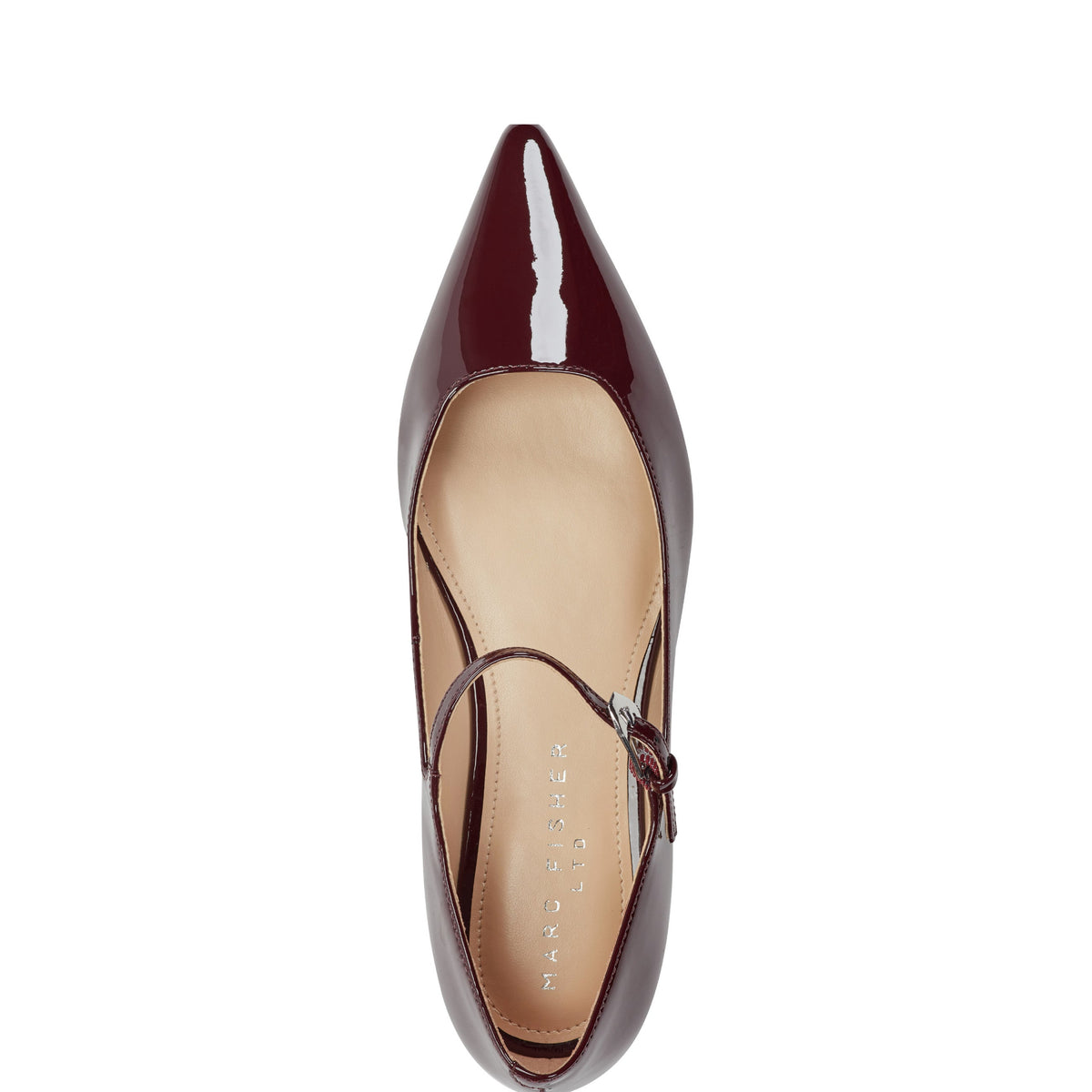 Trella Leather Mary Jane Flat - Dark Red Patent Leather | Marc Fisher
