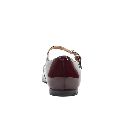 Trella Leather Mary Jane Flat - Dark Red Patent Leather | Marc Fisher
