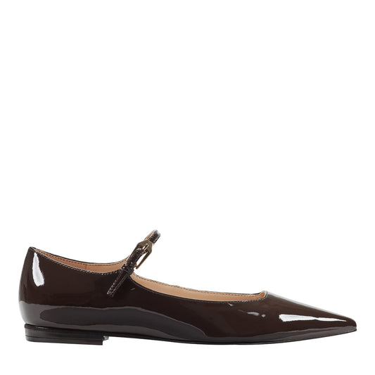 Trella Leather Mary Jane Flat - Brown Patent Leather | Marc Fisher