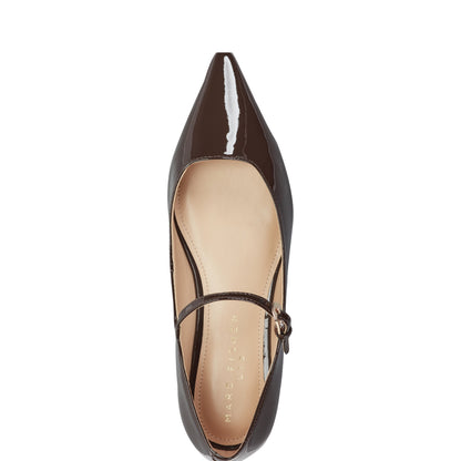 Trella Leather Mary Jane Flat - Brown Patent Leather | Marc Fisher