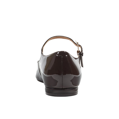 Trella Leather Mary Jane Flat - Brown Patent Leather | Marc Fisher