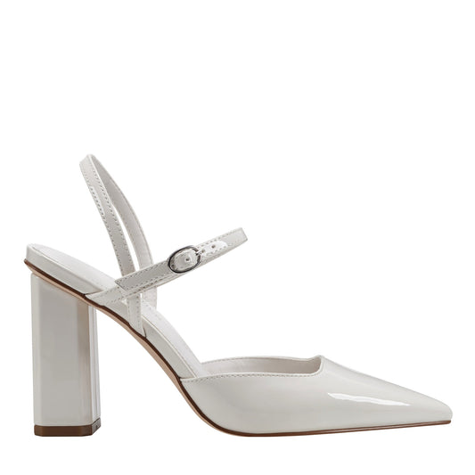 Doster Pointy Toe Slingback - Chic Cream Patent | Marc Fisher