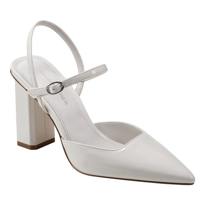 Doster Pointy Toe Slingback - Chic Cream Patent | Marc Fisher