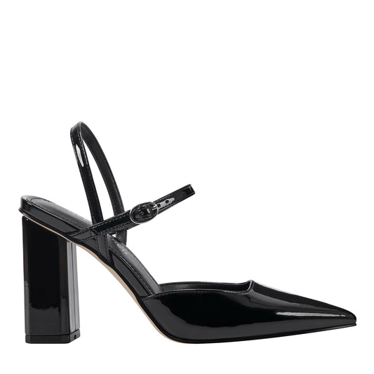 Doster Pointy Toe Slingback - Black Patent | Marc Fisher
