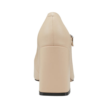 Charine Cap Toe Mary Jane - Natural/Black | Marc Fisher
