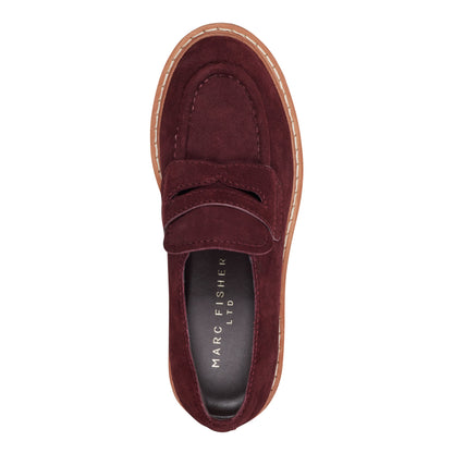 Norton Lug Sole Leather Loafer - Dark Red Leather | Marc Fisher
