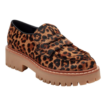 Norton Lug Sole Leather Loafer - Leopard Print Pony Hair | Marc Fisher