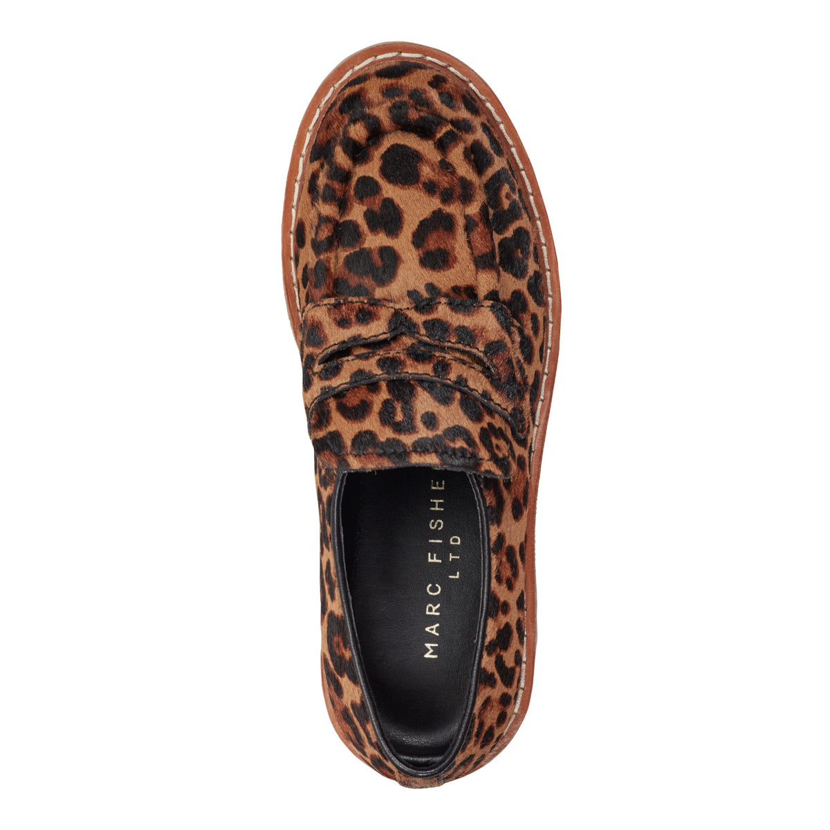Norton Lug Sole Leather Loafer - Leopard Print Pony Hair | Marc Fisher