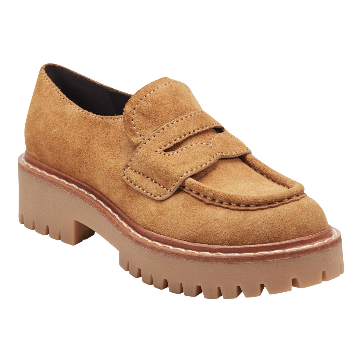 Norton Lug Sole Leather Loafer - Natural Suede | Marc Fisher