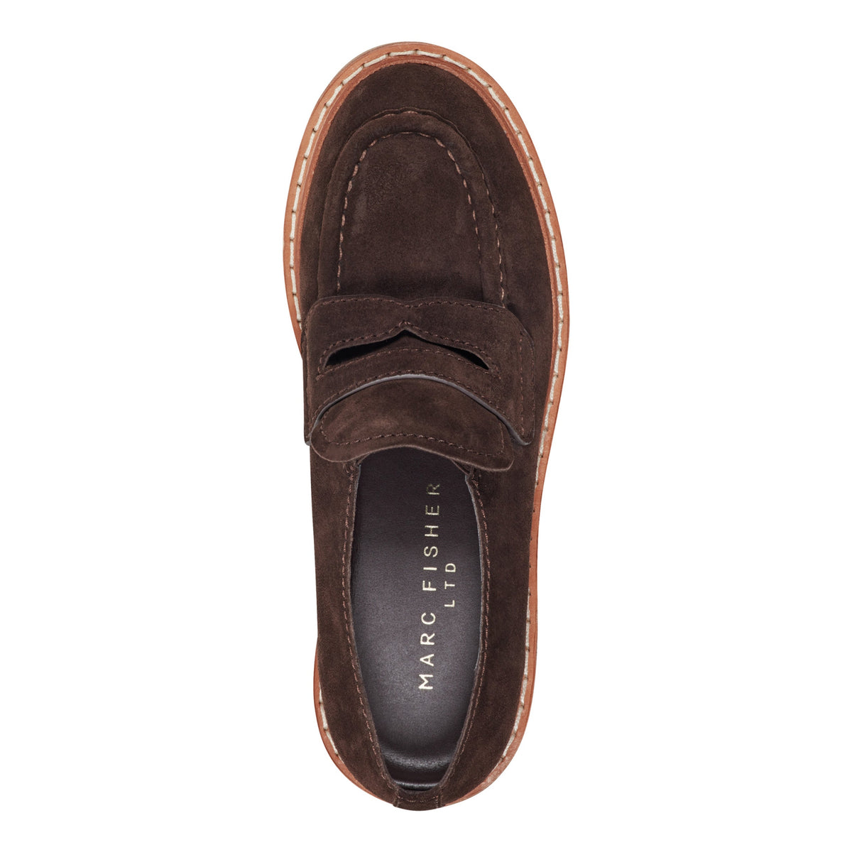 Norton Lug Sole Leather Loafer - Dark Brown Suede | Marc Fisher