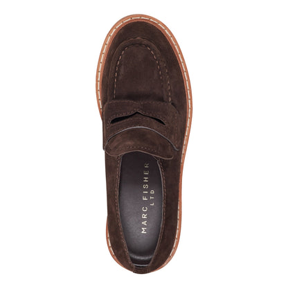 Norton Lug Sole Leather Loafer - Dark Brown Suede | Marc Fisher