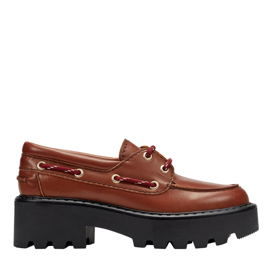 Peyten Leather Lug Sole Loafer - Cognac Leather | Marc Fisher