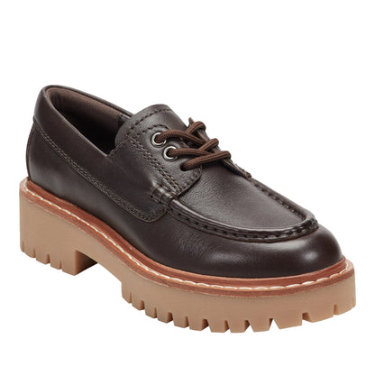 Nerida Lug Sole Leather Loafer - Dark Brown Leather | Marc Fisher