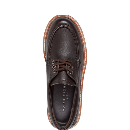 Nerida Lug Sole Leather Loafer - Dark Brown Leather | Marc Fisher