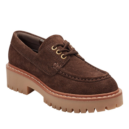 Nerida Lug Sole Leather Loafer - Brown Suede | Marc Fisher