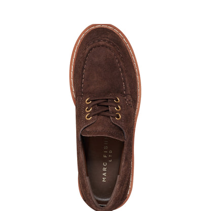 Nerida Lug Sole Leather Loafer - Brown Suede | Marc Fisher
