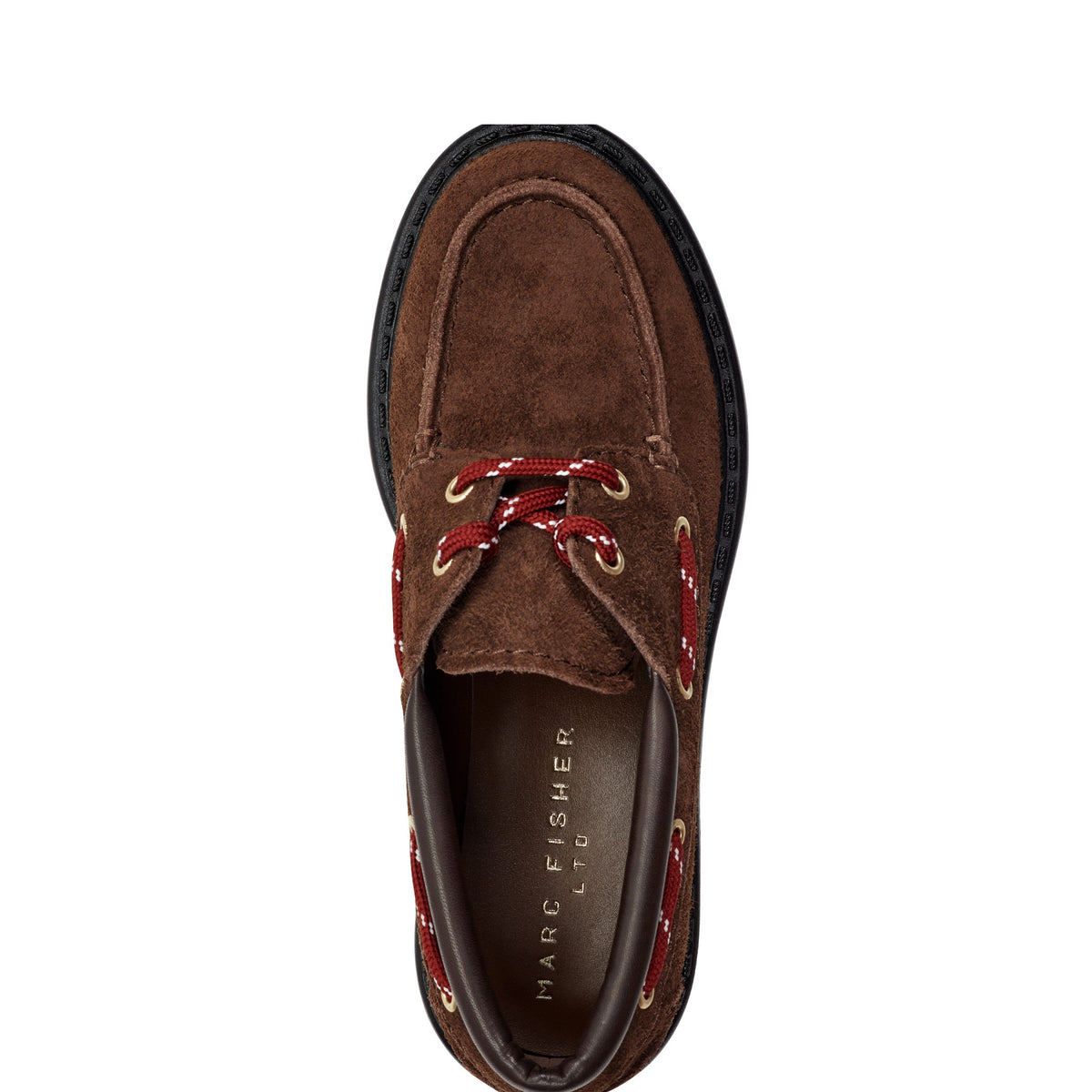 Peyten Leather Lug Sole Loafer - Dark Brown Suede | Marc Fisher
