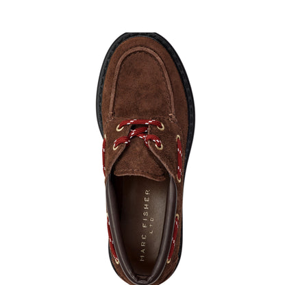 Peyten Leather Lug Sole Loafer - Dark Brown Suede | Marc Fisher