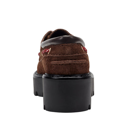 Peyten Leather Lug Sole Loafer - Dark Brown Suede | Marc Fisher
