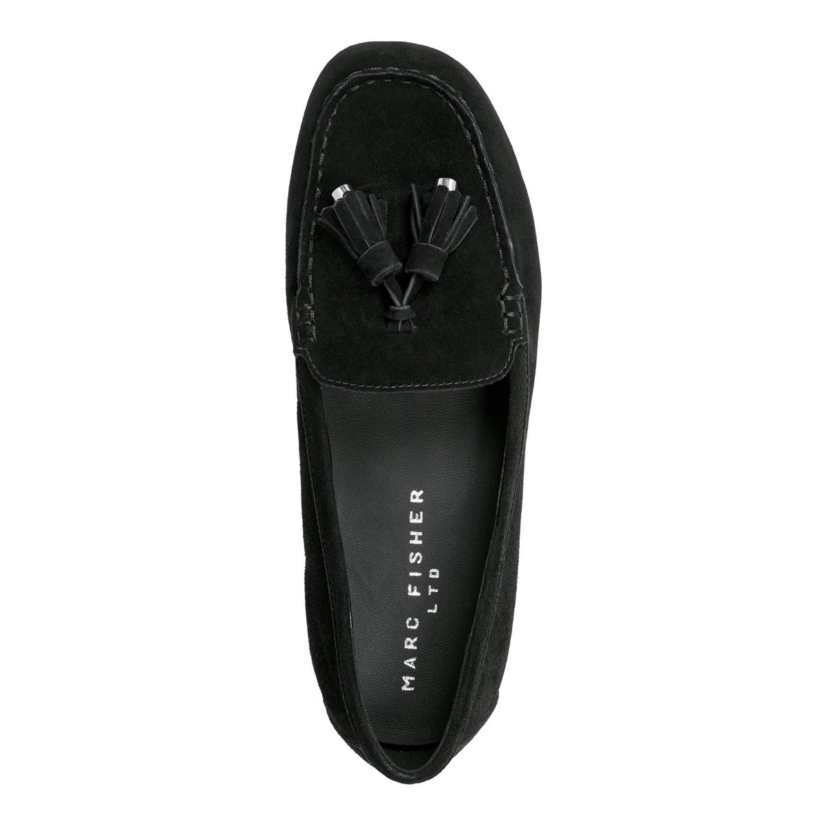 Layney Casual Tassle Leather Loafer - Black Suede | Marc Fisher