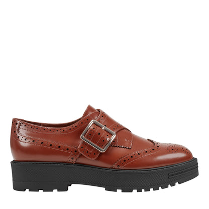 Remona Leather Monk Strap Loafer - Brown Leather | Marc Fisher