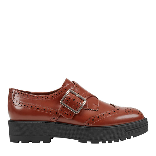 Remona Leather Monk Strap Loafer - Brown Leather | Marc Fisher