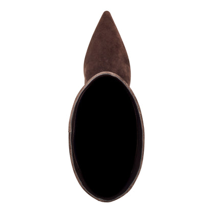 Esmee Leather Boot - Dark Brown Suede | Marc Fisher