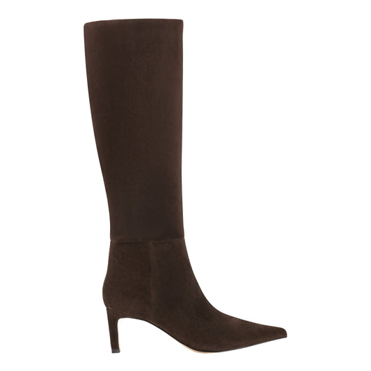 Eva Leather Boot - Dark Brown Suede | Marc Fisher