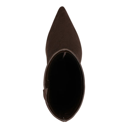 Eva Leather Boot - Dark Brown Suede | Marc Fisher