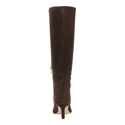 Eva Leather Boot - Dark Brown Suede | Marc Fisher